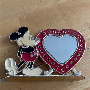 Disney Mickey Mouse Red and Silver Heart Mirror earrings holder.